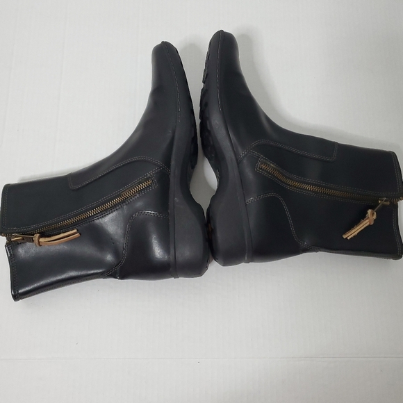 Timberland Womens Side Zip Leather Booties Size 8.5M Waterproof Black Mid Calf - Picture 14 of 16